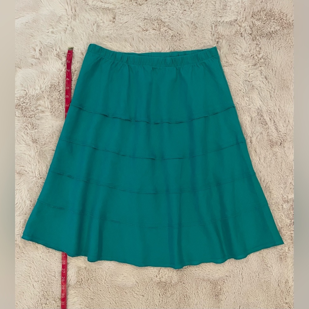 NWOT Soft Surroundings Aqua Washable Linen Skirt